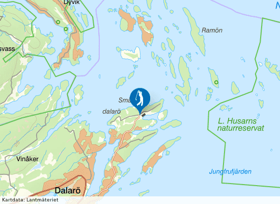Karta över området runt Smådalarö Golf
