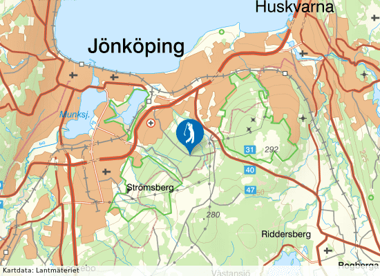 Karta över området runt A6 Golfklubb