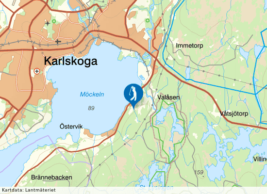 Karta över området runt Karlskoga Golfklubb