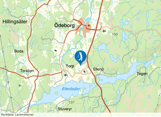 Karta över området runt Dagsholm Golfklubb